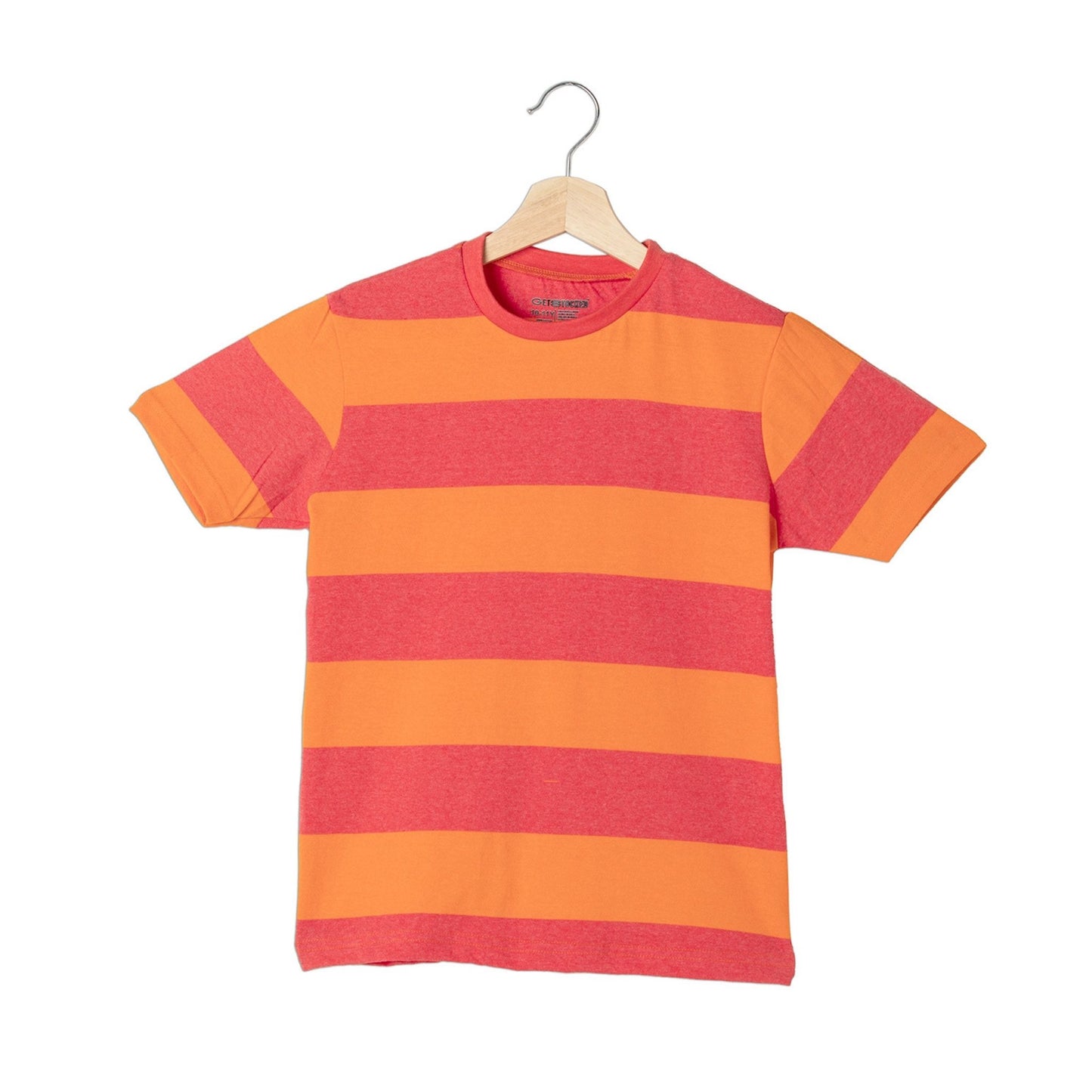 Striped Boys T-Shirt (Red & Orange)