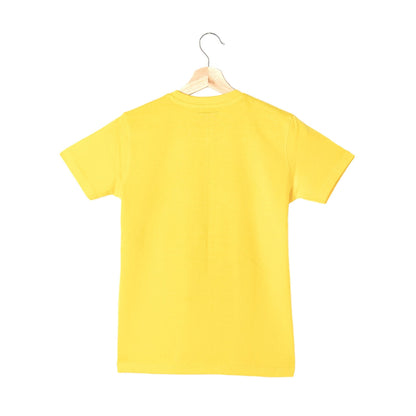 Always Bloom Print Boys Cotton T-Shirt (Yellow)