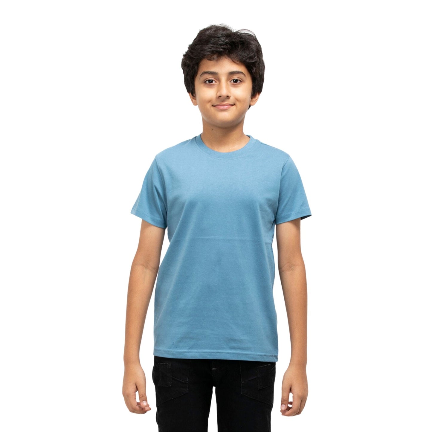 Solid Boys Cotton T-Shirt (Blue)