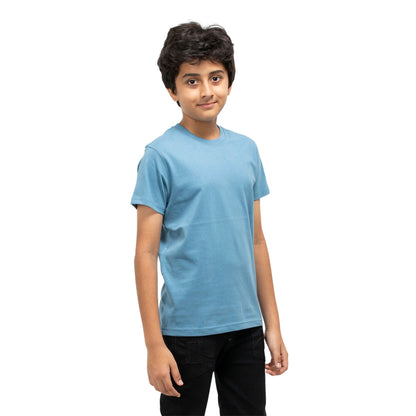 Solid Boys Cotton T-Shirt (Blue)