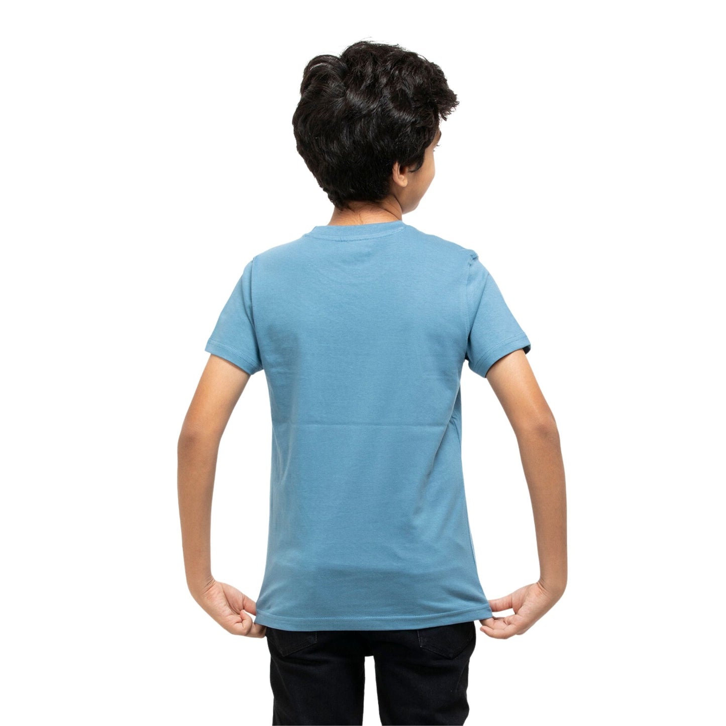 Solid Boys Cotton T-Shirt (Blue)