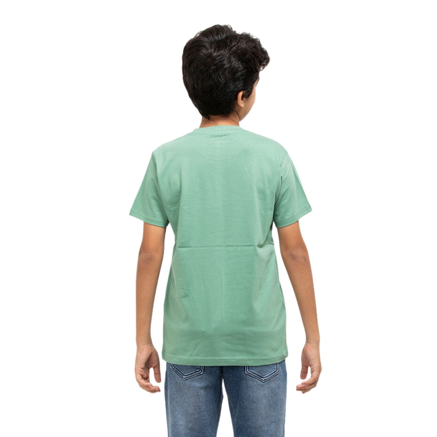 Bos Taurus Print Boys Cotton T-Shirt (Green)