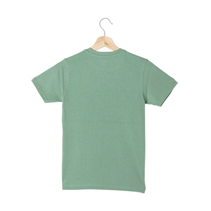 Bos Taurus Print Boys Cotton T-Shirt (Green)