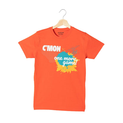 C'Mon Splash Print Boys Cotton T-Shirt (Red)