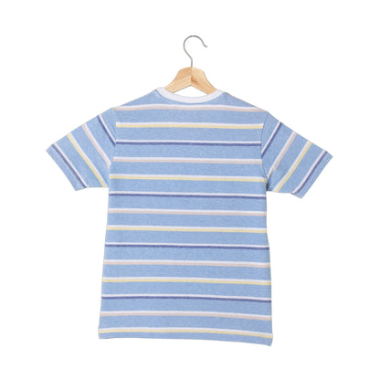 Striped Boys Cotton T-Shirt (Blue Multicoloured)