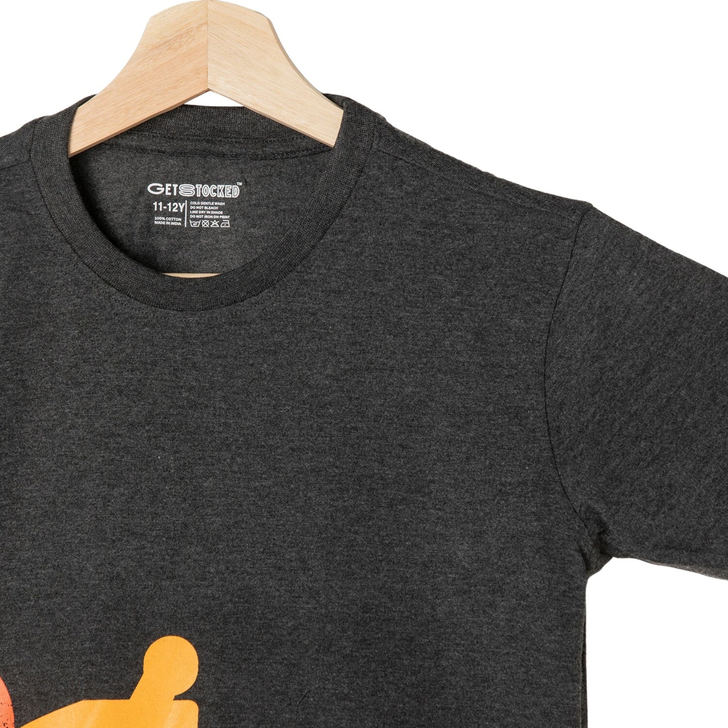 Challenge Print Boys Cotton T-Shirt (Charcoal Melange)