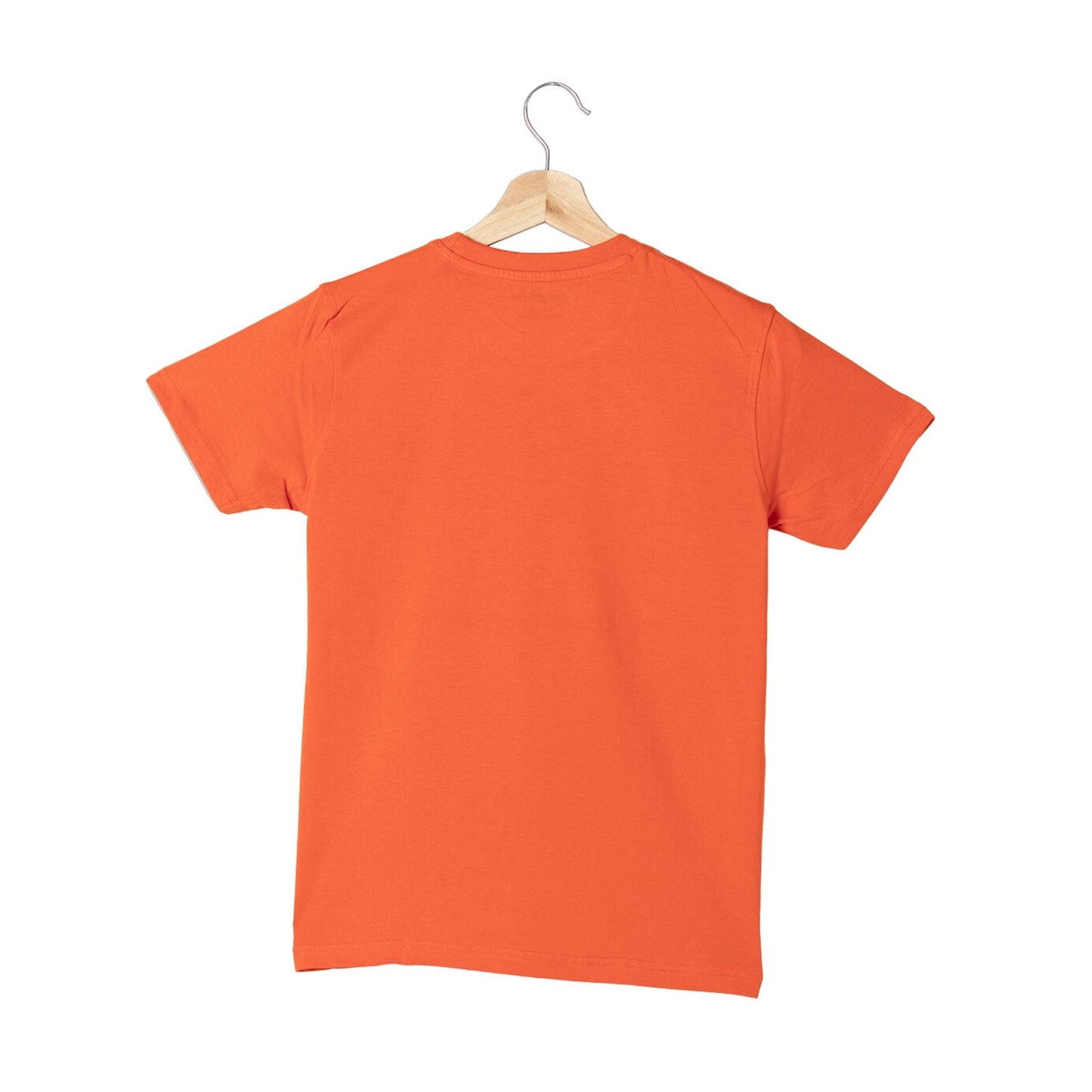 Great Mountains Print Boys Cotton T-Shirt (Rust Orange)