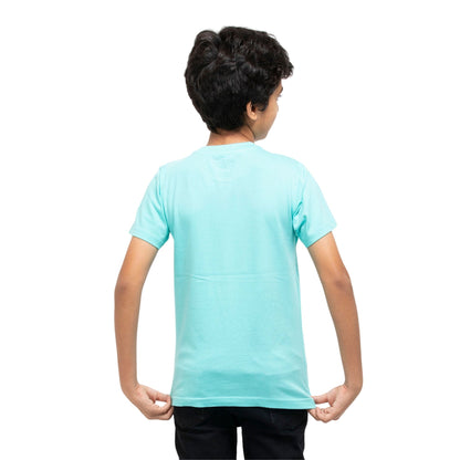 Measure Print Boys Cotton T-Shirt (Blue)