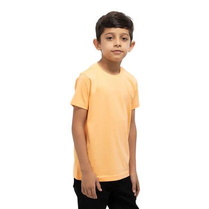 Solid Boys Cotton T-Shirt (Orange)