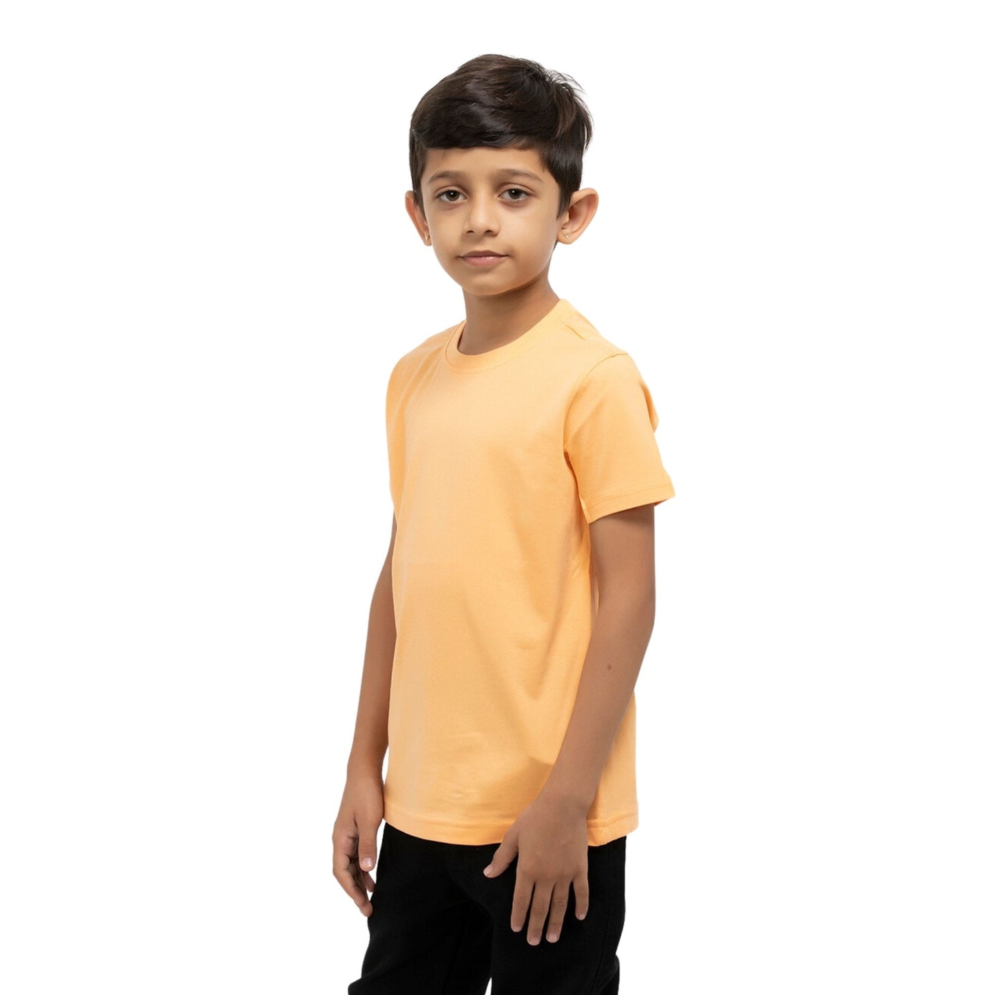 Solid Boys Cotton T-Shirt (Orange)