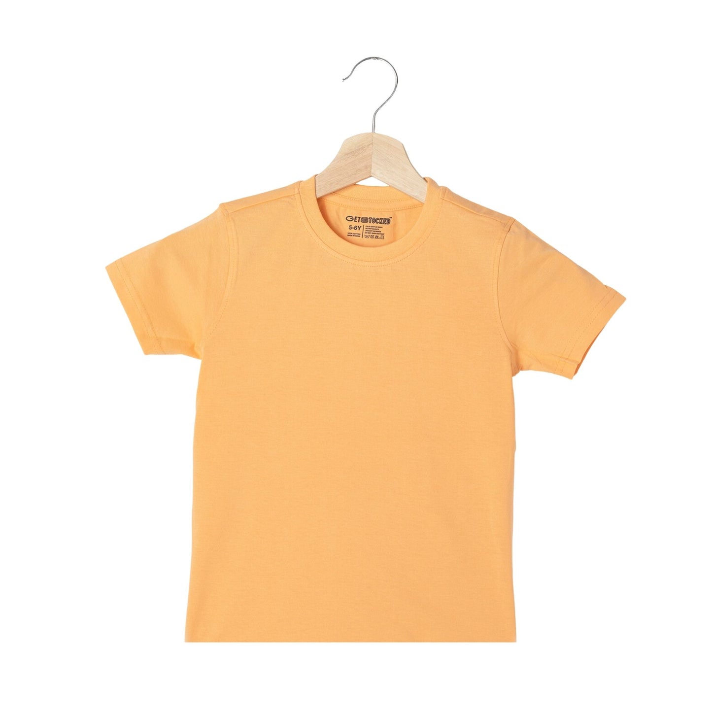 Solid Boys Cotton T-Shirt (Orange)