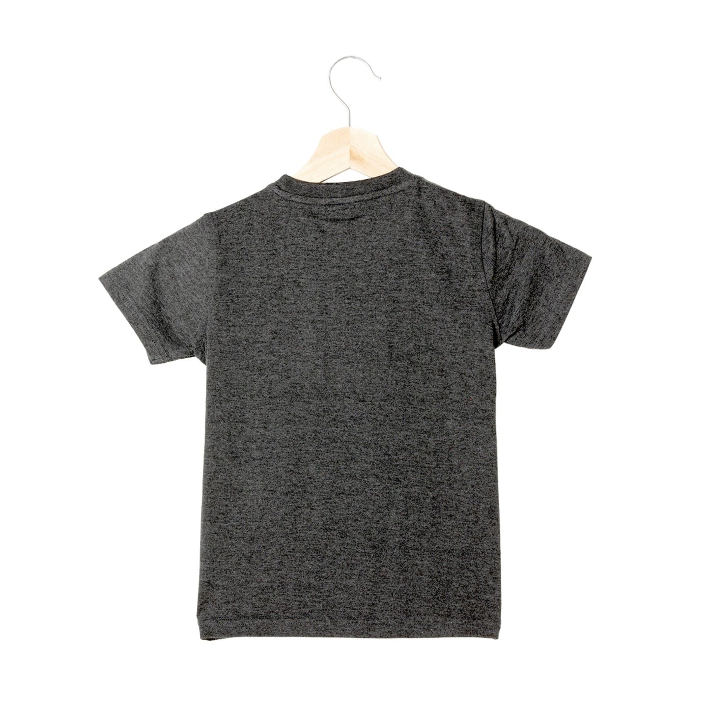 Grow Together Print Boys Cotton T-Shirt (Charcoal Melange)