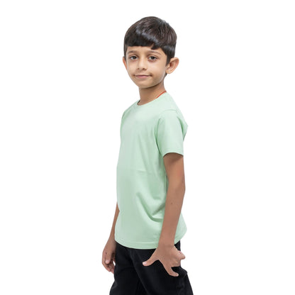 Solid Boys Cotton T-Shirt (Light Green)