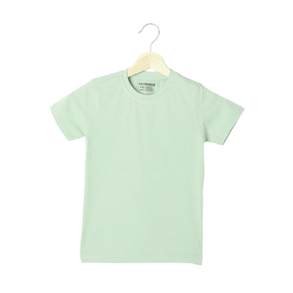 Solid Boys Cotton T-Shirt (Light Green)